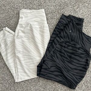 SET OF 2 - Zebra Print Powersoft Joggers in Black and Cream